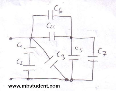 Total capacitance of electrical circuit